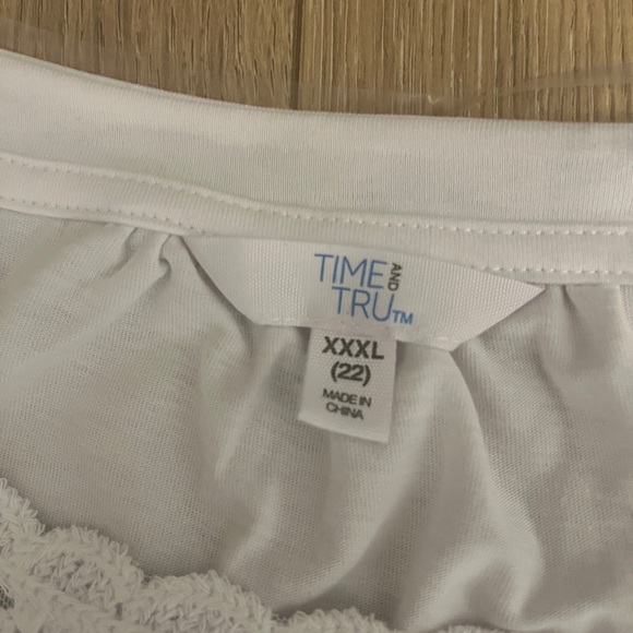 Time and Tru White Crochet Sleeveless Top | Women’s Plus 2X - Picture 5 of 15